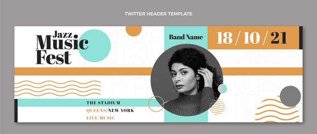 Platte ontwerp minimal music festival twitter header