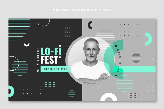 Platte ontwerp minimal music festival youtube channel art