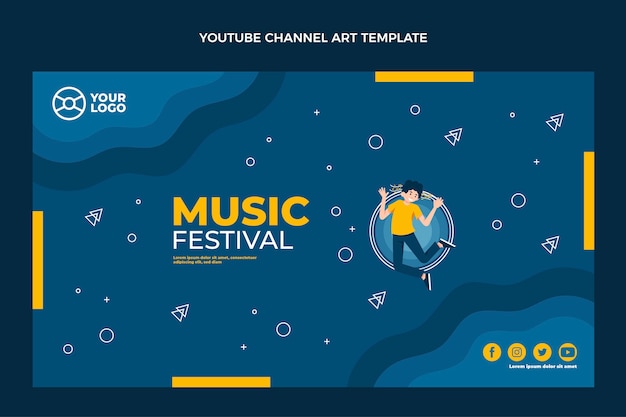 Platte ontwerp minimal music festival youtube channel art