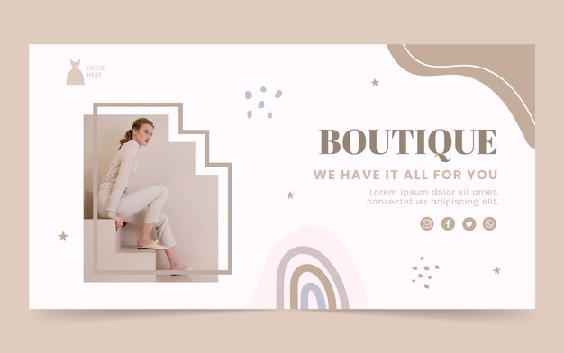 Platte ontwerp minimale boutique facebook-sjabloon