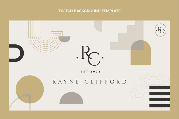 Gratis Vector platte ontwerp minimale boutique twitch achtergrond