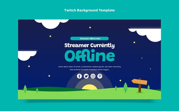 Platte ontwerp minimale internationale school twitch achtergrond