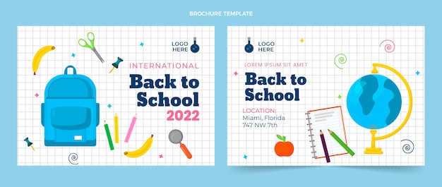 Platte ontwerp minimale internationale schoolbrochure