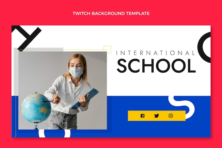 Gratis Vector platte ontwerp minimale internationale schoolsjabloon