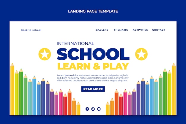 Gratis vector platte ontwerp minimale internationale schoolsjabloon