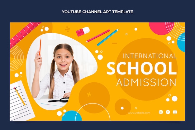 Gratis vector platte ontwerp minimale internationale schoolsjabloon