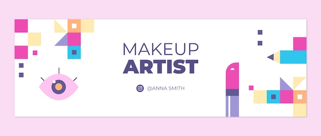 Platte ontwerp minimale make-up artiest twitter header