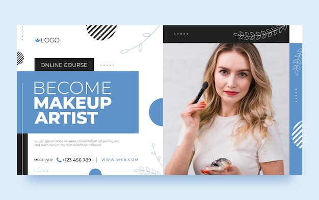 Gratis vector platte ontwerp minimale make-up artist facebook post