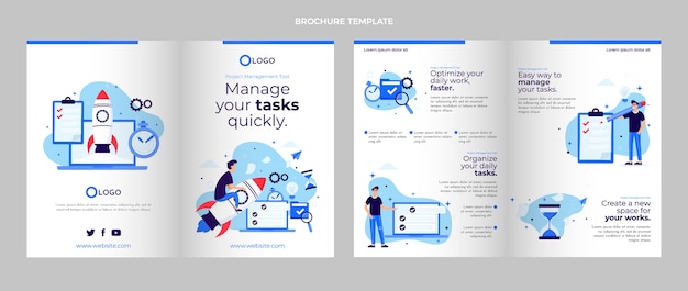 Gratis vector platte ontwerp minimale technologie brochure