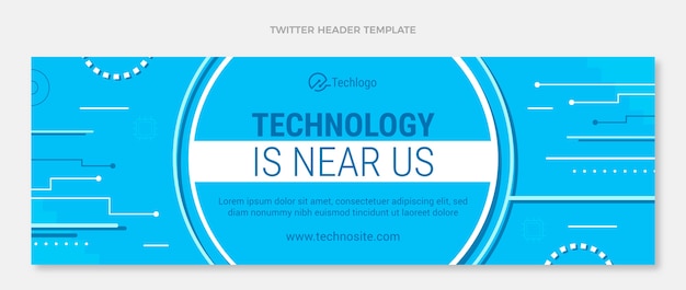Platte ontwerp minimale technologie twitter header