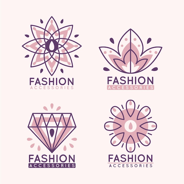 Platte ontwerp mode-accessoires logo set