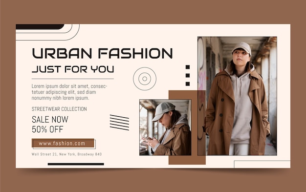 Platte ontwerp mode collectie facebook sjabloon