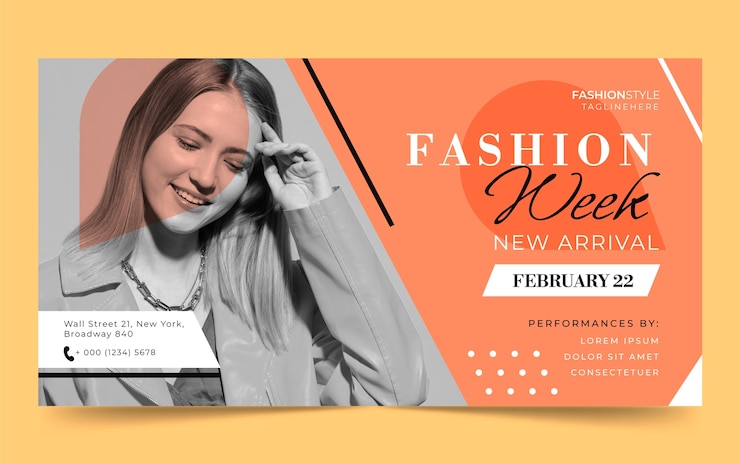 Gratis Vector platte ontwerp modeshow facebook-sjabloon