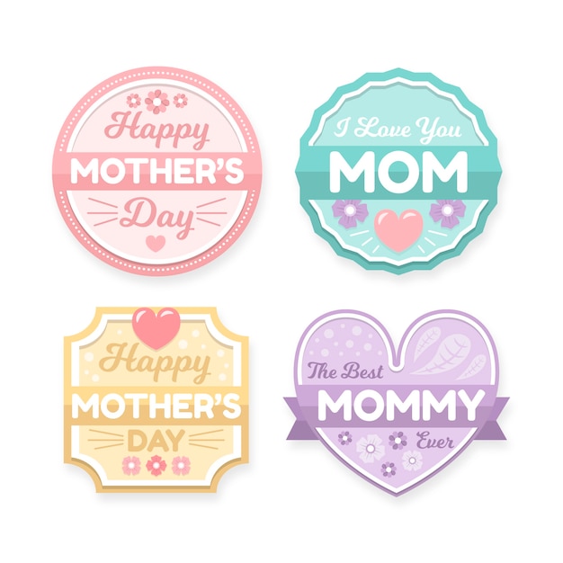 Platte ontwerp moederdag badges