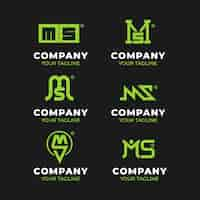 Gratis vector platte ontwerp ms-logo's instellen