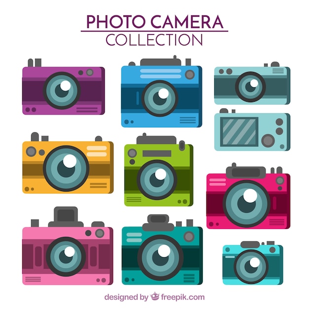 Platte ontwerp multicolor camera collectie