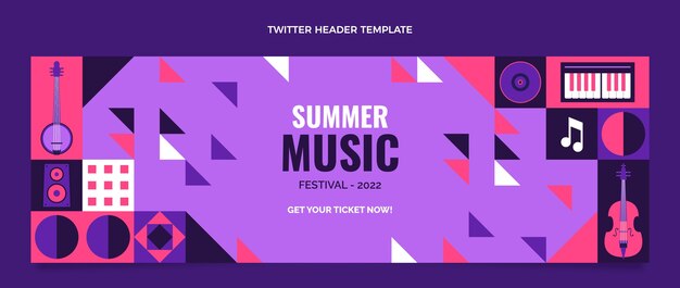 Platte ontwerp muziekfestival twitter header