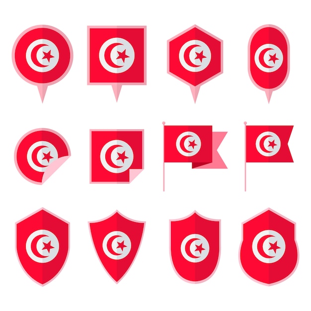 Platte ontwerp nationale emblemen van Tunesië