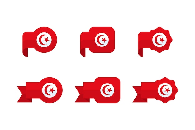 Gratis vector platte ontwerp nationale emblemen van tunesië