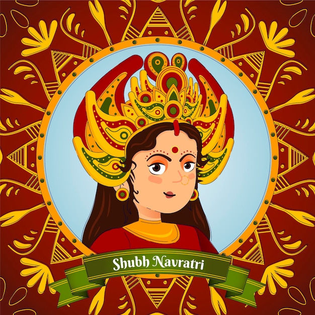 Gratis vector platte ontwerp navratri achtergrond