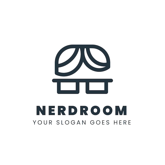 Platte ontwerp nerd logo sjabloon