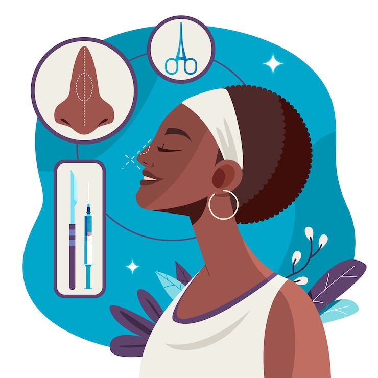 Gratis Vector platte ontwerp neuscorrectie illustratie