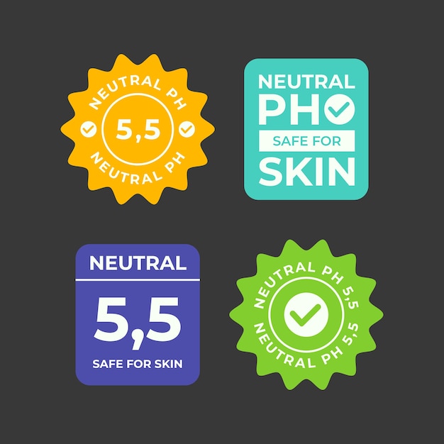 Gratis vector platte ontwerp neutrale ph-labels