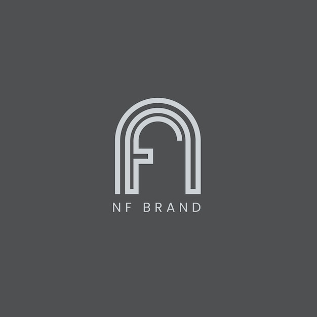 Platte ontwerp nf of fn logo sjabloon