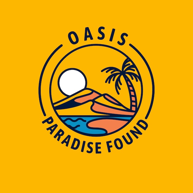 Platte ontwerp oase logo sjabloon