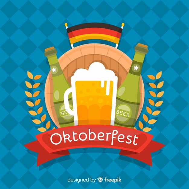 Platte ontwerp oktoberfest achtergrond