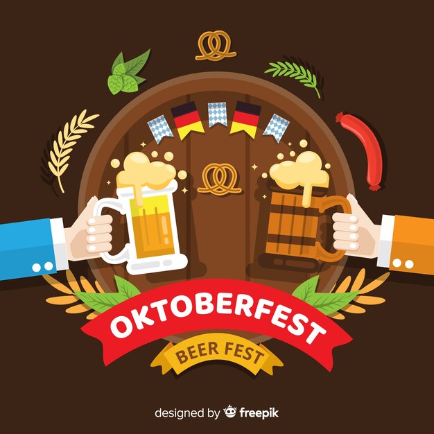 Platte ontwerp oktoberfest achtergrond