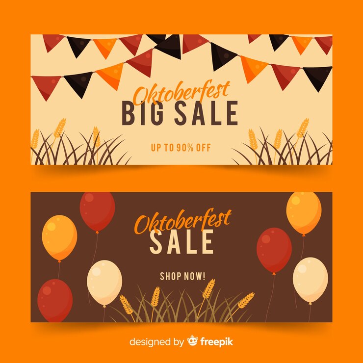 Gratis Vector platte ontwerp oktoberfest banners
