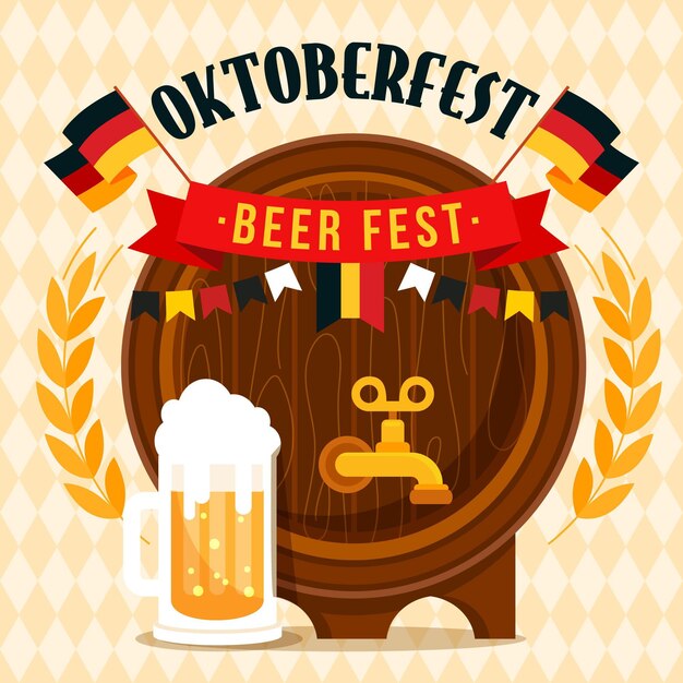 Platte ontwerp oktoberfest concept