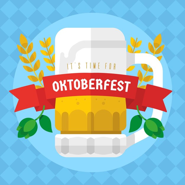 Platte ontwerp oktoberfest concept