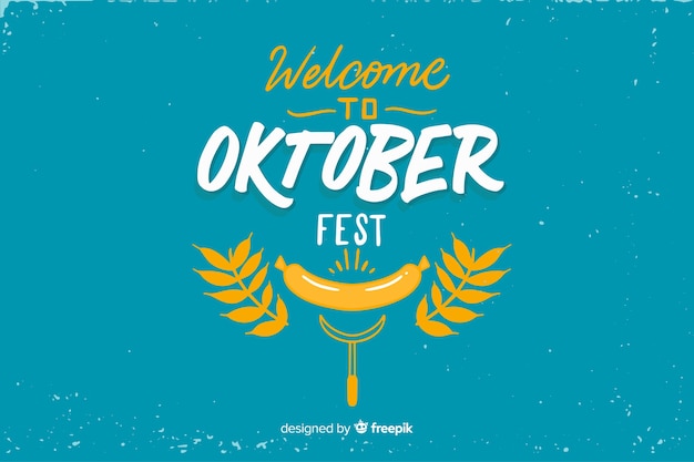 Platte ontwerp oktoberfest met bladeren