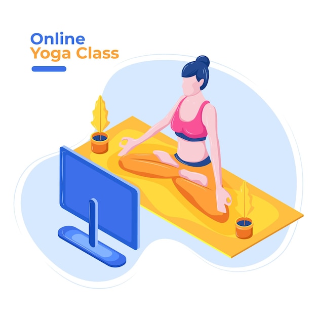 Platte ontwerp online yogales concept