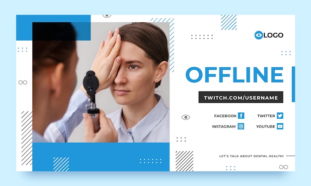 Platte ontwerp oogarts twitch achtergrond