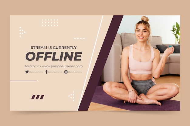 Platte ontwerp personal trainer offline twitch achtergrond