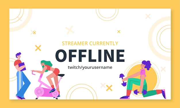 Platte ontwerp personal trainer twitch achtergrond