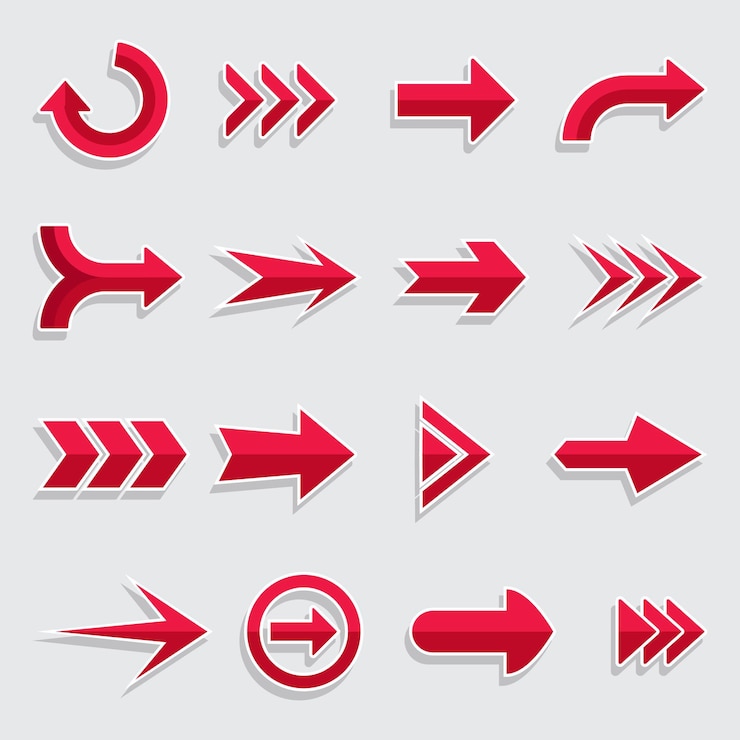Gratis Vector platte ontwerp pijl collectie