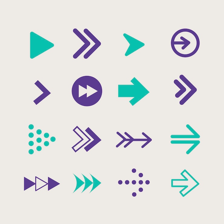 Gratis Vector platte ontwerp pijl collectie