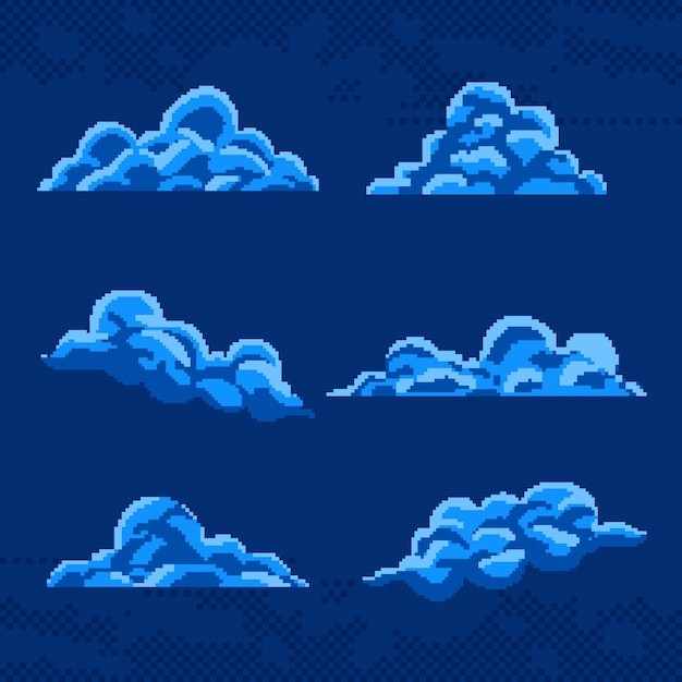 Platte ontwerp pixel art cloud illustratie
