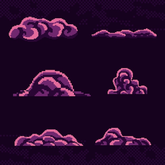 Gratis vector platte ontwerp pixel art cloud illustratie