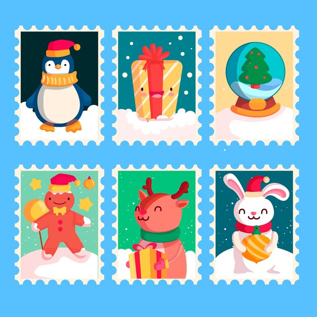 Platte ontwerp postzegel Kerstcollecte