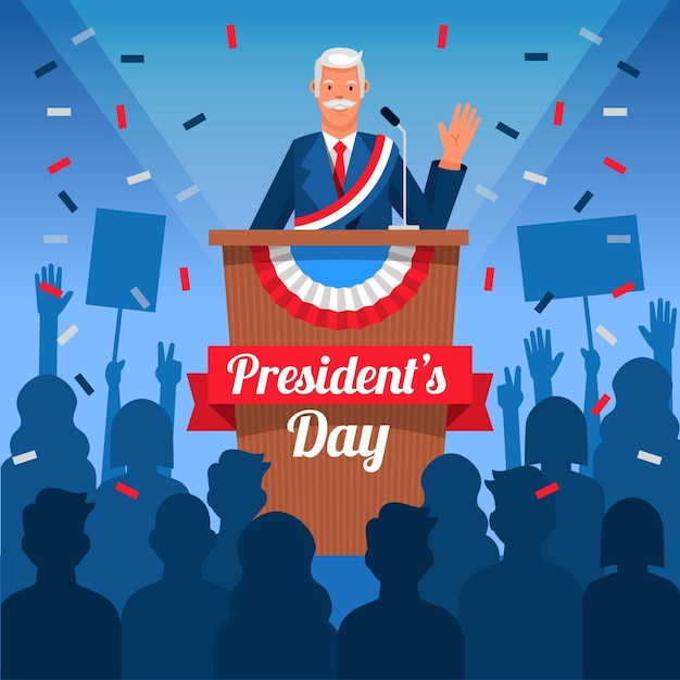 Gratis vector platte ontwerp presidenten dag