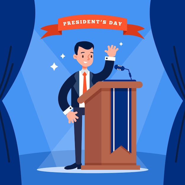 Gratis vector platte ontwerp presidenten dag