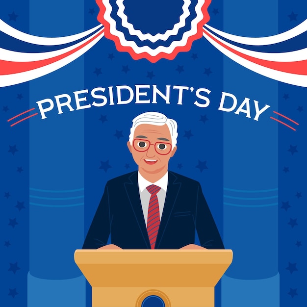 Gratis vector platte ontwerp presidenten dag