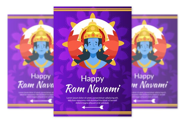 Gratis vector platte ontwerp ram navami viering