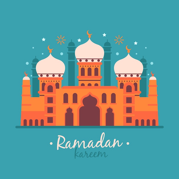 Gratis vector platte ontwerp ramadan concept