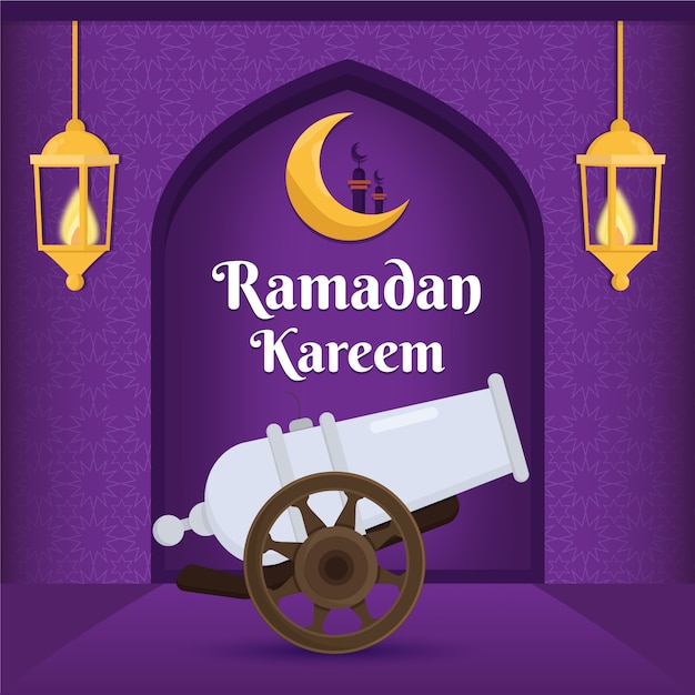 Platte ontwerp ramadan evenement concept